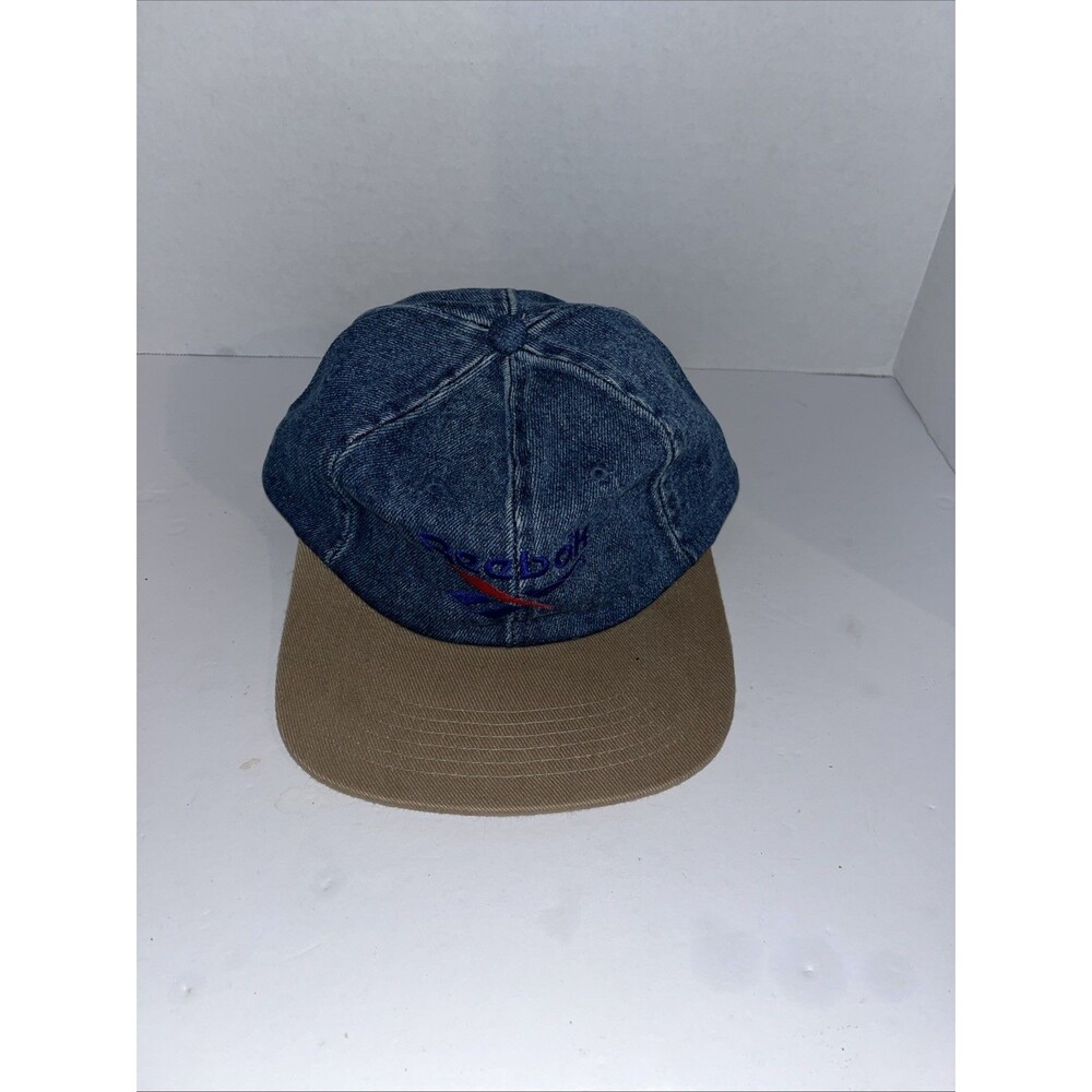 Vintage Reebok Hat Blue Denim Ocean Spray Strapback 90's One Size Dad Hat